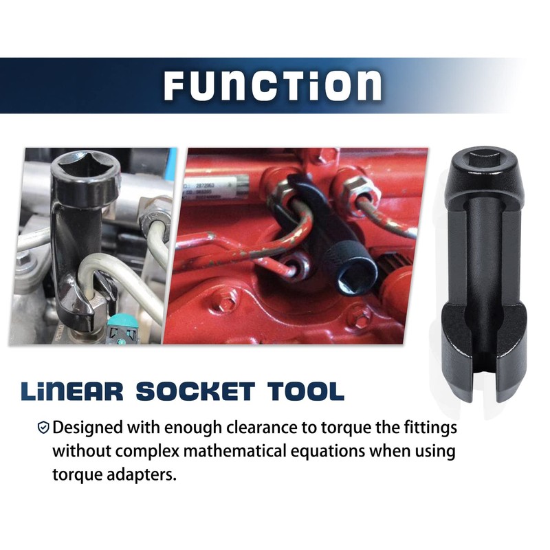 Fuel Injector Socket Set 17 mm 12 point Injector Line