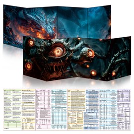 Byhoo DM Set di 2 ombrelloni per D&D 5E 2 temi, superficie impermeabile, tripla pieghevole (A4), compatibile con Player's Handbook