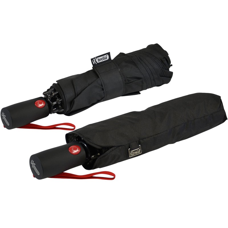 iX-brella Reverse Reverse Opening Fiberglass Pocket Umbrella with Coloured Spokes,