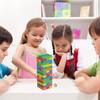Relaxdays Colourful Wooden Wobble Tower, Stacking Tower Skill Game with