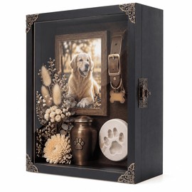 Deep Shadow Box Frame 11x14, 4.7in Depth Shadow Boxes Display Case with Soft Linen PIN Board, Vintage Charred Finish & Mortise-Tenon Joint, Retro Metal Hardware (Black)