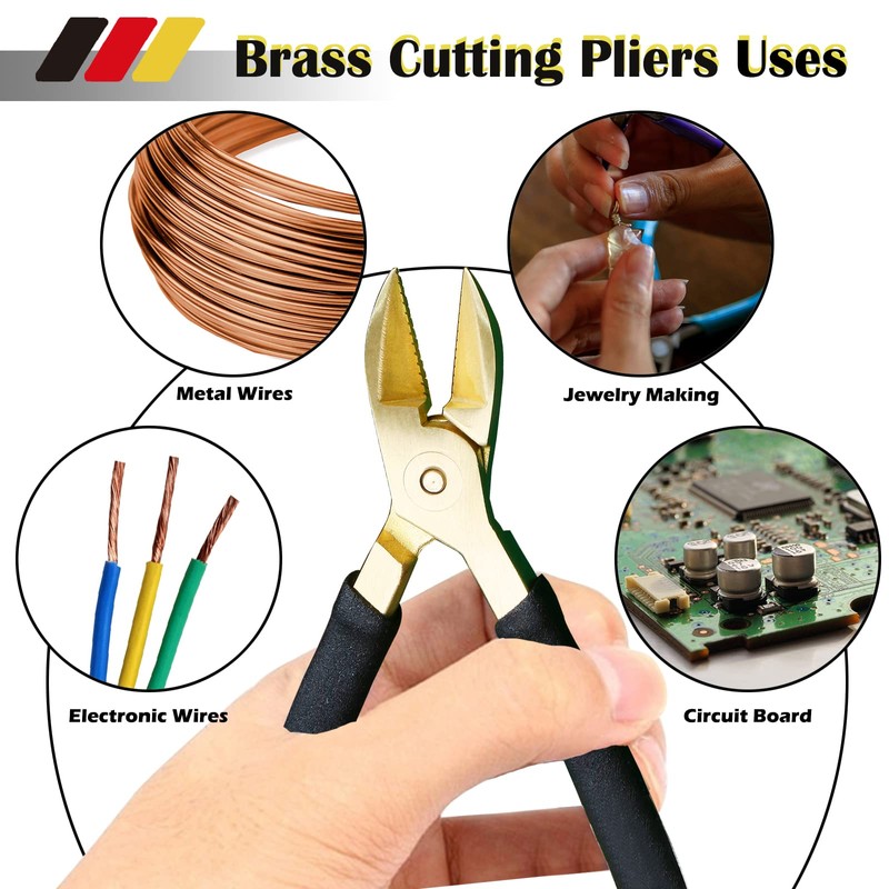 WEDO Brass Diagonal Cutting Pliers 10", Side Cutter with Non-Slip