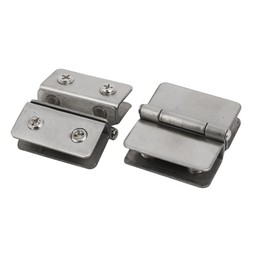 sourcingmap Shower Glass Door Adjustable Double Clamp Hinge Silver Tone 2pcs