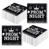 40 Pcs Prom Night Decorations Napkins,Disposable Paper Black Silver Grad