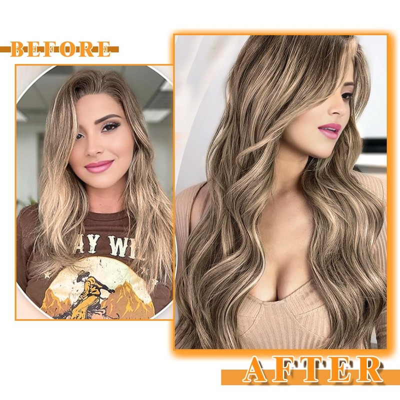 YDDM Balayage Gold Brown Mixed Dark Blonde Tape in Hair