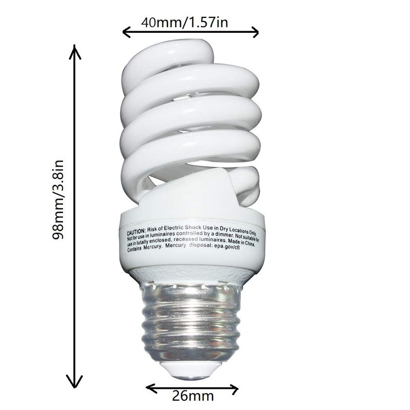 UNITEDLUX 13 Watt CFL Light Bulbs 60 Watt Equivalent, Compact