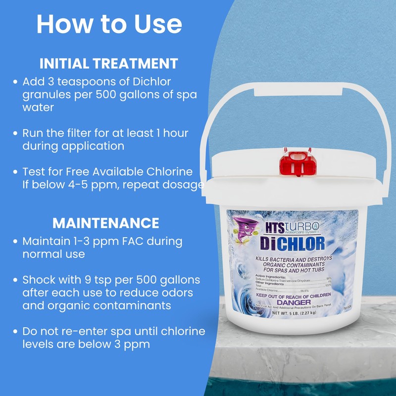 HTS Turbo Chlorine Granules for Pools, Hot Tubs and Spa