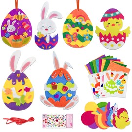 Luckeey Easter Craft Children, 37 Craft Set Easter DIY Foam Rubber Craft Set Children, Easter Decoration Window, Easter Pendant Decoration for Easter Gift Girls Boys