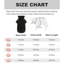 Kickred Basic Dog Hoodie Sweatshirts, Pet Clothes Hoodies Sweater with Hat and Leash Hole, Soft Cotton Outfit Coat for Large Medium Small Dogs, Black (XX-Large)