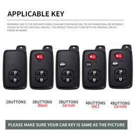 ontto Metal Leather Car Key fob Cover fit for Toyota 4Runner Camry Corolla Highlander Land Cruiser Prius RAV4 Subaru WRX Crosstrek Forester Key Holder case keyring Shell keychain accessories Black 2