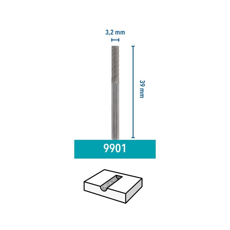 Dremel Accessory 9901 Tungsten Carbide Cutter Bit with Square Tip