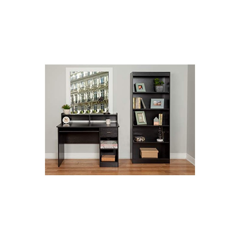 OneSpace Essentials 5-Tier Bookshelf, Black