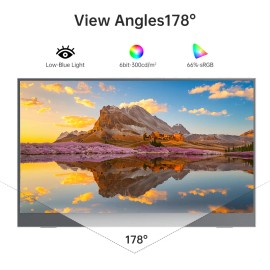 HGFRTEE/OEM 15.6-Inch FHD 1080P IPS Portable Gaming Monitor Touchscreen Dual Speakers Type-C/HDMI Backlit LCD for Second Display Extendercolor: Black, model number: B156-SZF06L6-T (Touch)