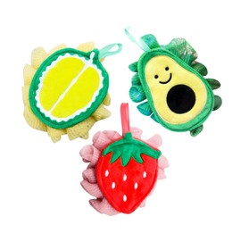 Ipetboom Pcs Bath Sponges Fruit Design Body Scrubbers Soft Bath Loofah for Gentle Bathing