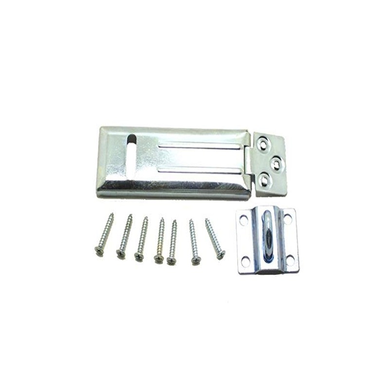 NU-SET 4-1/2-Inch Single Hinged Steel Hasp with Rolled Edges For