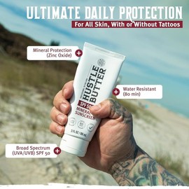 Hustle/Butter/Tattoo/Aftercare/UV Rays/-/Blocks/Lotion/Protection/SPF/50/Wither/COCONUT/Lo/Moisture