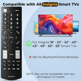 Replacement Insignia TV Remote NS-RC4NA-18, Universal Remote Control for Insignia TV, Compatible with All Insignia LED LCD Smart TVs, No Programming Required