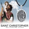 PARYFO 925 Sterling Silver St Christopher Medal Necklace for Men