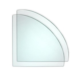 STORE FIXTURES DIRECT Corner Tempered Glass Panels for Glass Cube Displays, Quarter Round Glass Shelving Displays, 12" W x 12" L x 3/16" Thick, 2 Pack