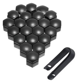 Dacatoow 20 Pcs 17mm Wheel Nut Covers Set, Universal Fit 17mm Wheel Nut Caps Bolt Covers, Including 16 Standard Ones & 4 Locking Ones with Removal Tool