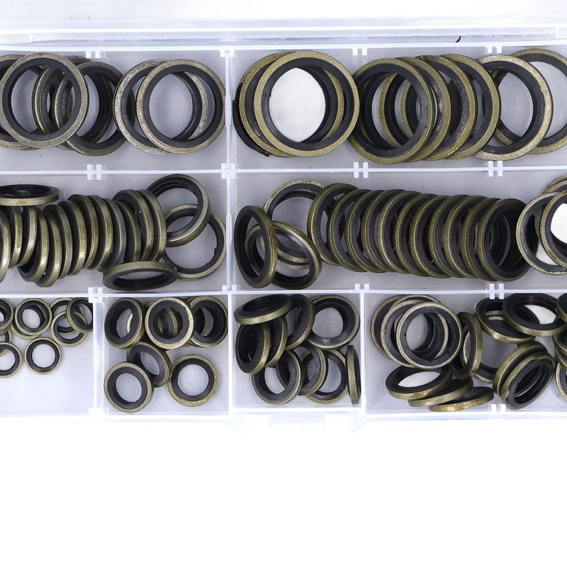Pissente 110 Pcs Bonded Seal Dowty Washer Rubber O Ring