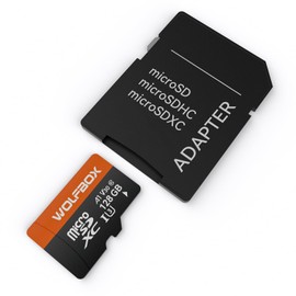 WOLFBOX 128GB microSD Card with Adapter, Up to 100MB/s, U3 A1 V30 High Transfer Speed, Supports 4K UHD Video Recording, Suitable for G840S / G930 Mirror Dash Cams