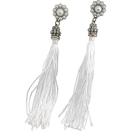Earrings, Elegant Faux Pearl Tassel Rhinestone Dangle Earrings + GIFT BAG