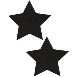 PASTEASE Nipple Pasties - Star: Solid Black Stars Pasty - Christmas Stocking Stuffer - Holiday New Years Eve Special Occassion Aesthetic Outfit Accessory