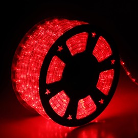 Tuanchuanrp 100Ft Red Rope Lights Outdoor, LED Strip Lights Outdoor Waterproof Decorative Lighting for Indoor/Outdoor, Deck, Eaves, Backyards Garden, Halloween, Christmas Decoration