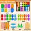 Rurvale 40PCS Wooden Stacking Rocks Toys, Montessori Toys Stacking blocks
