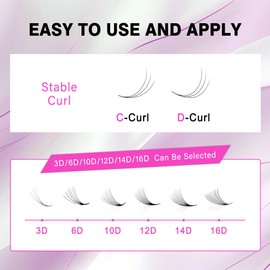 CoMango 3D Premade Volume Eyelash Extensions Mixed Tray Premade Fans Eyelash Extensions C Curl Premade Lash Fans Pointed Handmade Promade Loose Fans Thin Base (600Fans-3D-0.07-C-8-15MIX)