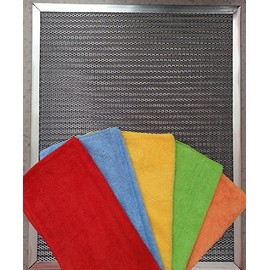 Superb 6 Stage Electrostatic Home Air Filter Washable Permanent with Microfiber Dust Cloth for Furnace or AC Lasts Forever (14X25X1)