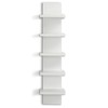 Bloddream 5 Tier Wall Shelves White, Vertical Column Shelf Floating
