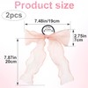 STSTR 2Pcs Large Bow Hair Ties, Pink Organza Ribbon Bow