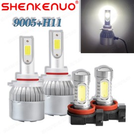 SHENKENUO Combo 9005+H11 LED Headlights Fog Light Bulbs 6000K For Ford Explorer 2011-2015