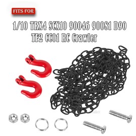 RCYouHott RC Upgrades Part Metal Trailer Chain Trailer Hook Tow Rope Winch Shackles for 1/10 TRX4 SCX10 90046 90081 D90 TF2 CC01 RC Crawler Decor,Orange