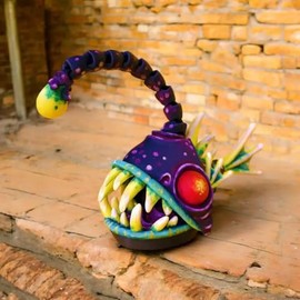 Articulated Twisty Angler Fish Figurine – Stress Relief Toy & Unique Deep Sea Collector's Item for Teens & Adults – 3D Printed in Canada