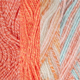 JubileeYarn Soft and Slim Yarn - Baby Weight Rayon from Bamboo Wool Blend - 50g/Skein - Shades of Orange - 4 Skeins