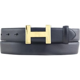 BELTINGER Hella High-Quality Women's Belt Made of Full Cowhide Leather 3.0 cm | Cambered Leather Belt Women's 30 mm | Women's Belt Made in Italy, Navy, gold