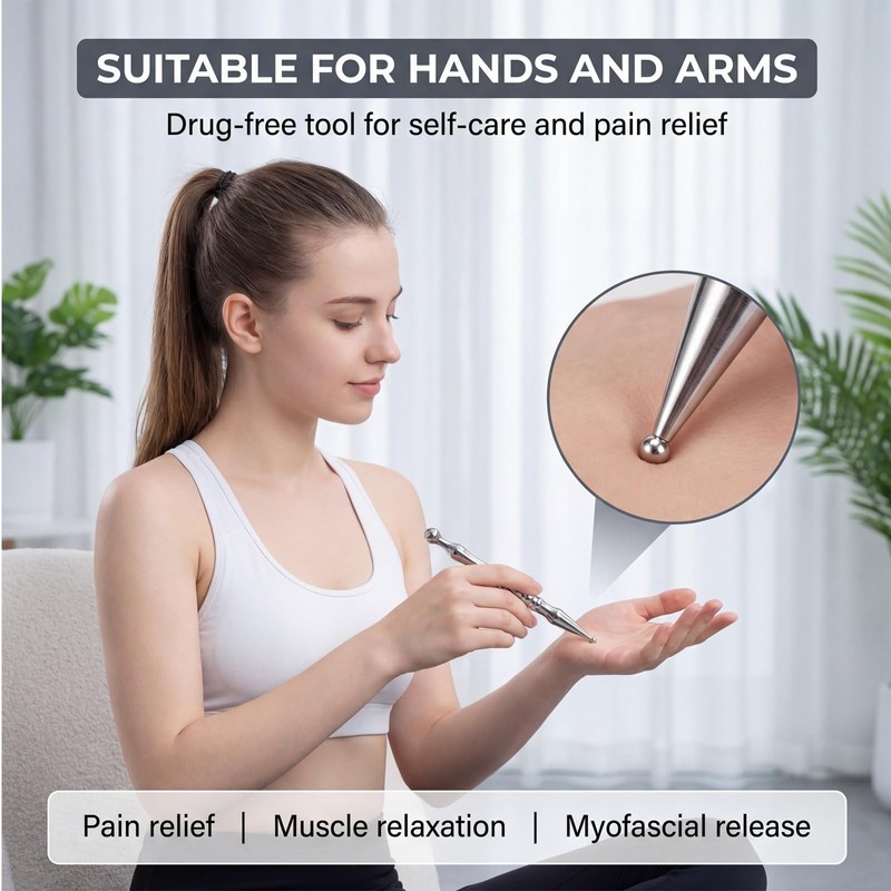 Sibba TMJ Relief Products Massage Tool Acupuncture Pen, 4Pcs Jaw