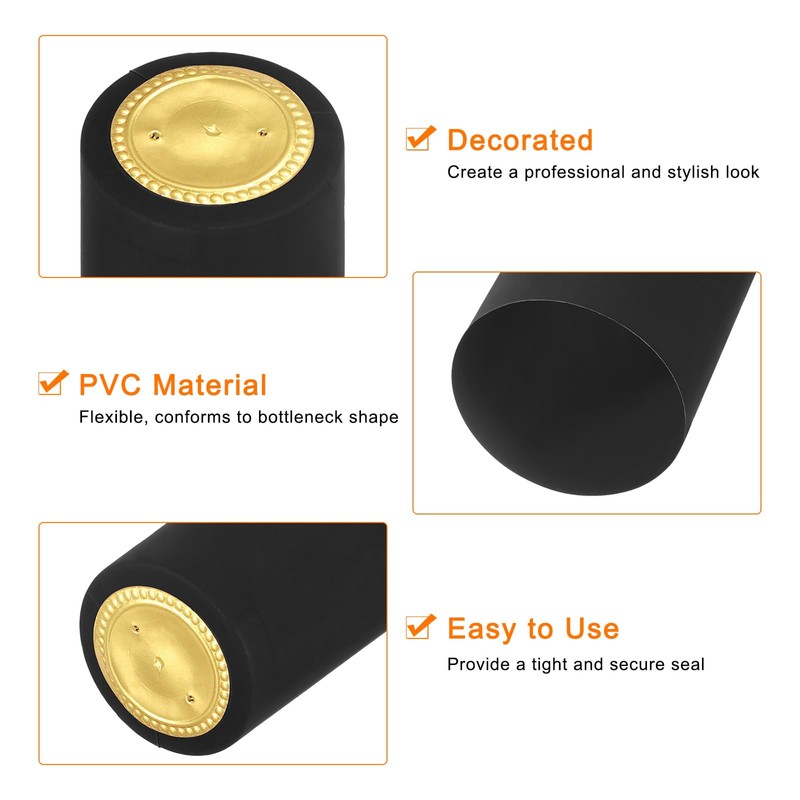 uxcell 100Pcs PVC Heat Shrink Capsules Wine Bottle Capsules Shrink