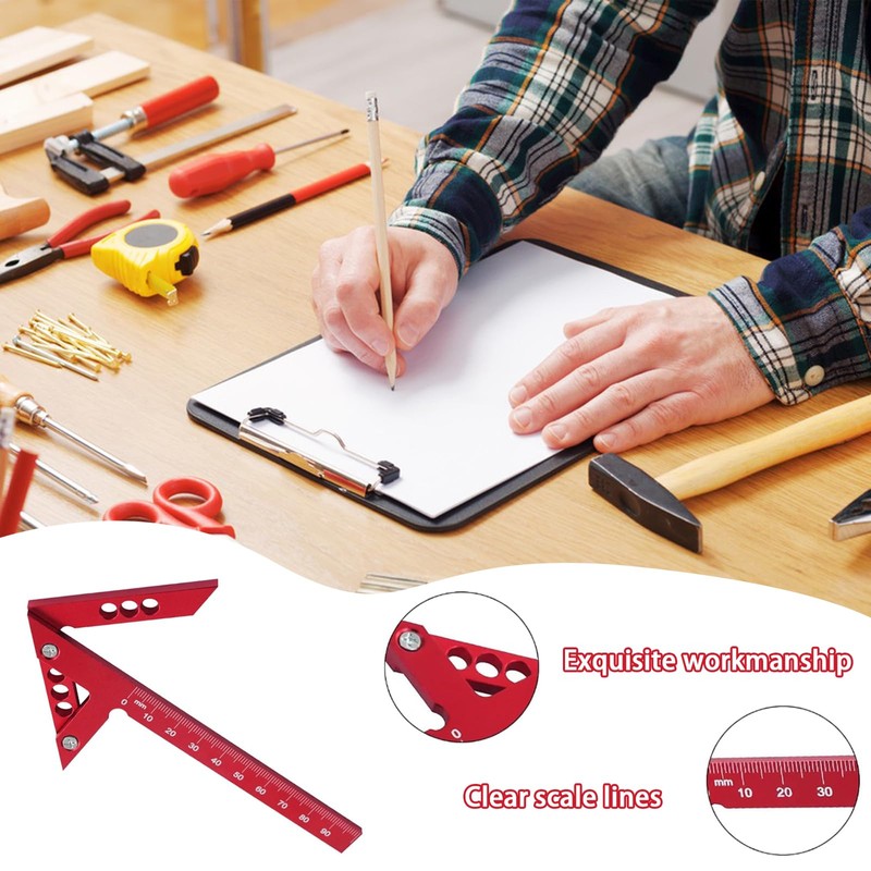 Bebochoi 90° Centre Finder, Centring Angle, Carpenter's Angle, 45° 90°