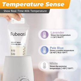 Fubeasi Breastmilk Storing Bags Temp-Sensing Discoloration Milk Storing Bags, Leak Proof Double Zipper Seal Self Standing Breastmilk Bags with 6 Ounce -120 Count