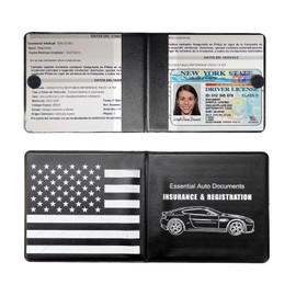 Kewucn Car Registration and Insurance Holder, 2 Pack Premium Auto Essential Document Organizers with Strong Velcro Closure, Universal Vehicle Interior Accessories for Most Cars(Style 5, Black)
