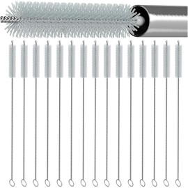 Set de 15 Limpia Popotes Largos, 240 x 12 mm, Cepillo para Lavar Popote de Acero Inoxidable o Silicona