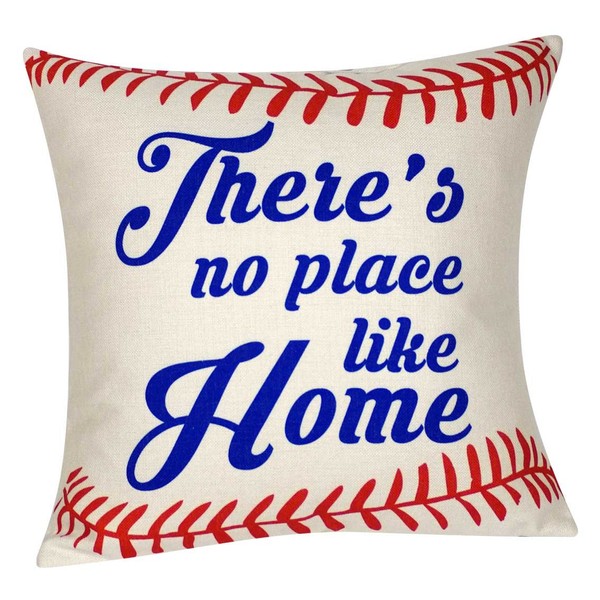 DECOPOW Baseball Pillow Theres No Place Like Home Throw Pillow