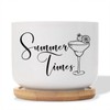 DecStic Summer Times Ceramic Planter Bible Verse Pots for Plants