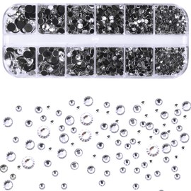 2088 Pieces Rhinestones Hotfix Rhinestones Flatback Rhinestones Round Glitter Stones Crystal Rhinestones for DIY Crafts Nail Face Art Clothing Shoes Bags Crystal Clear SS6 10 12 16 20 30