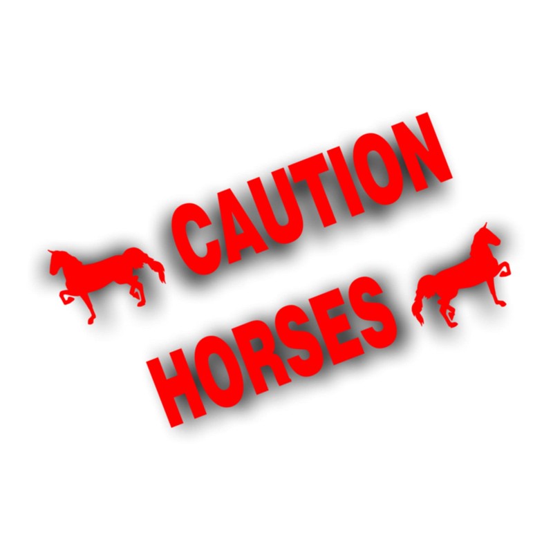 Caution Horses Trailer Decal Sticker Safety Kit - Saddlebred Gaited