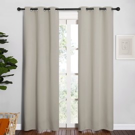 NICETOWN NICETOWN Blackout Curtains for Bedroom, Thermal Insulated Curtains & Drapes with Grommet Top for Living Room, Privacy Window Treatment Draperies (Natural, 34 W by 84 L, Set of 2)